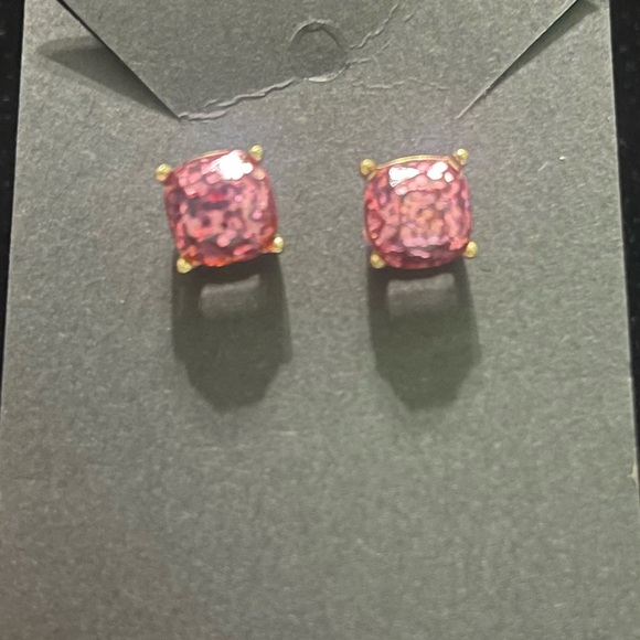 Pink Sequin Gold Tone Stud Earrings - Picture 1 of 4